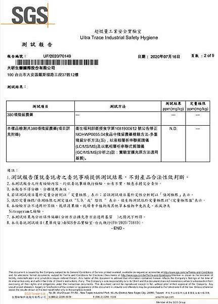 大研生醫視易適葉黃素美國專利FloraGLO®游離型葉黃素SGS檢驗報告.jpg