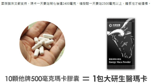 大研瑪卡評價推不推？5000mg高劑量瑪卡精胺添加，有感活力充沛